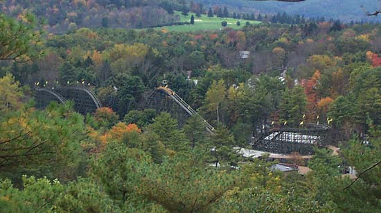 The Phoenix Rollercoaster From The Sky Ride at Knoebels Amusement Resort, Elysburg, PA