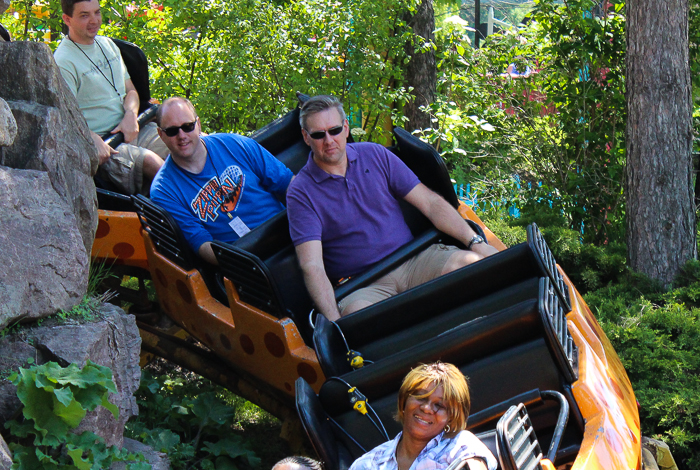 The March Du Mille Pattes rollercoaster at La Ronde, Montreal, Quebec