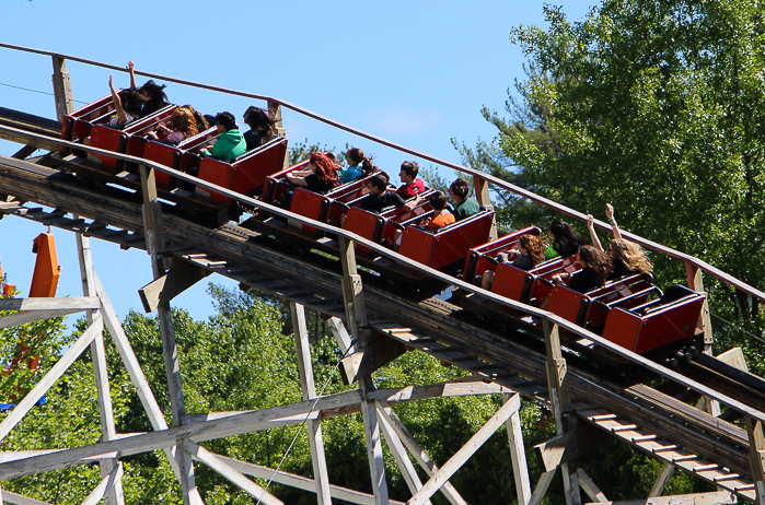 The Wildcat wooden roller coaster at Lake Compounce Amusement Park, Bristol, Connecticut