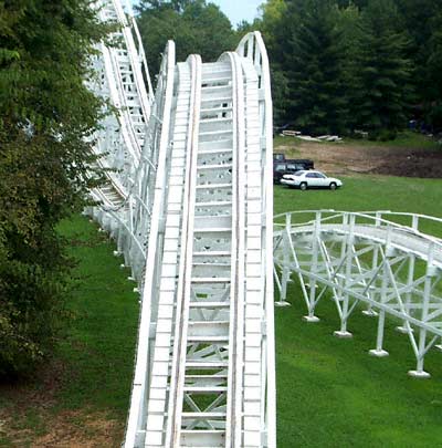 The Cannon Ball Rollercoaster at Lake Winnepesaukah, Rossville, Georgia