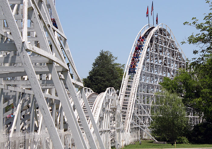 The Cannon Ball Roller Coaster at Lake Winnepesaukah Amusement Park, Rossville, Georgia