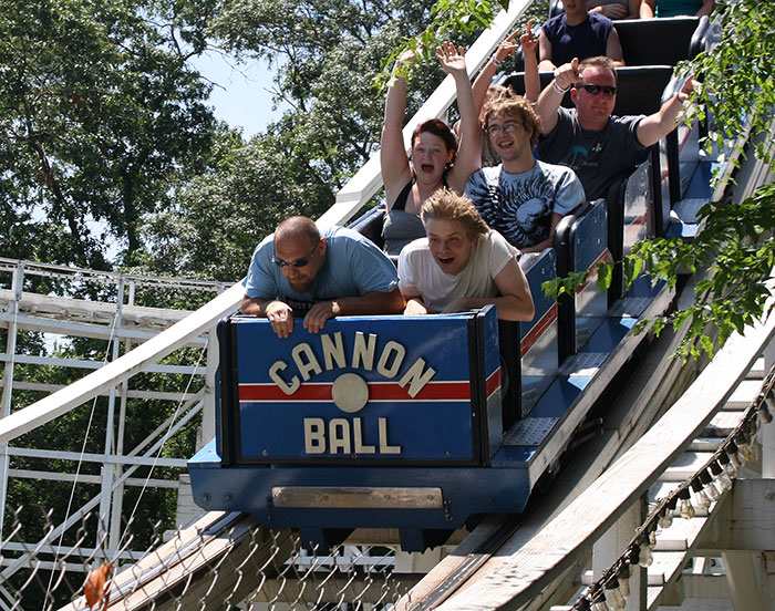 The Cannon Ball Roller Coaster at Lake Winnepesaukah Amusement Park, Rossville, Georgia