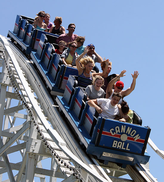 The Cannon Ball Roller Coaster at Lake Winnepesaukah Amusement Park, Rossville, Georgia