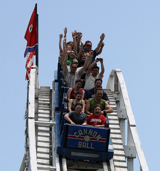 The Cannon Ball Roller Coaster at Lake Winnepesaukah Amusement Park, Rossville, Georgia