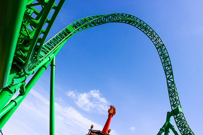 The Matugani launched coaster in the Yuta realm at Lost Island Theme Park, Waterloo, Iowa