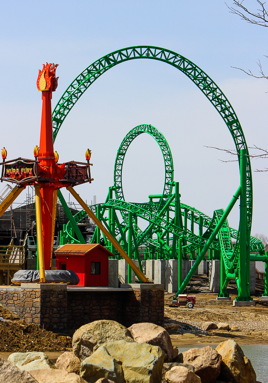 The Matugani launched coaster in the Yuta realm at Lost Island Theme Park, Waterloo, Iowa