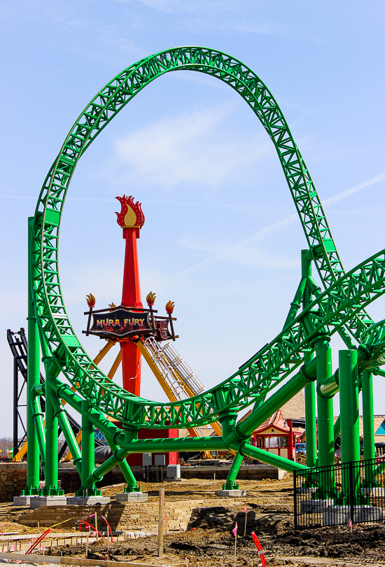 The Matugani Launched Coaster in the Yuta realm at Lost Island Theme Park, Waterloo, Iowa