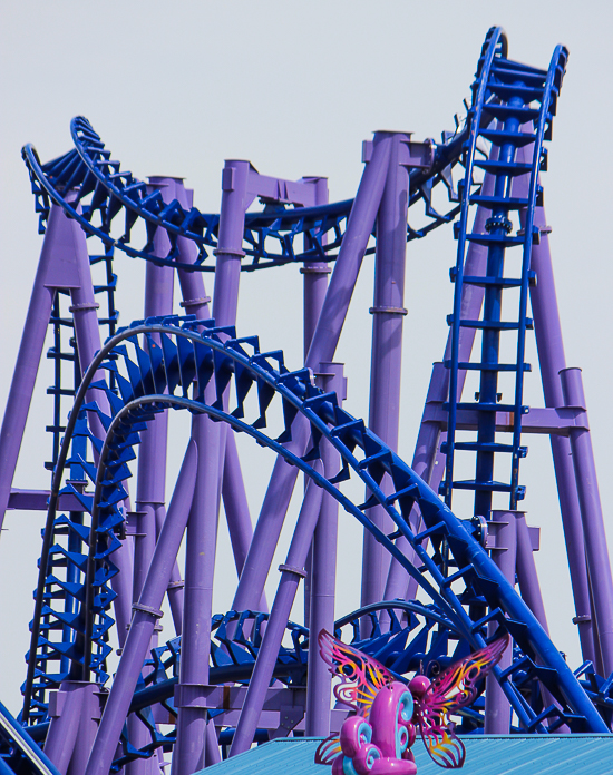 The Nopuko Sky Coaster in the Udara realm at Lost Island Theme Park, Waterloo, Iowa