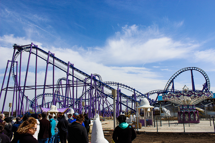 The Nopuko Sky Coaster in the Udara realm at Lost Island Theme Park, Waterloo, Iowa