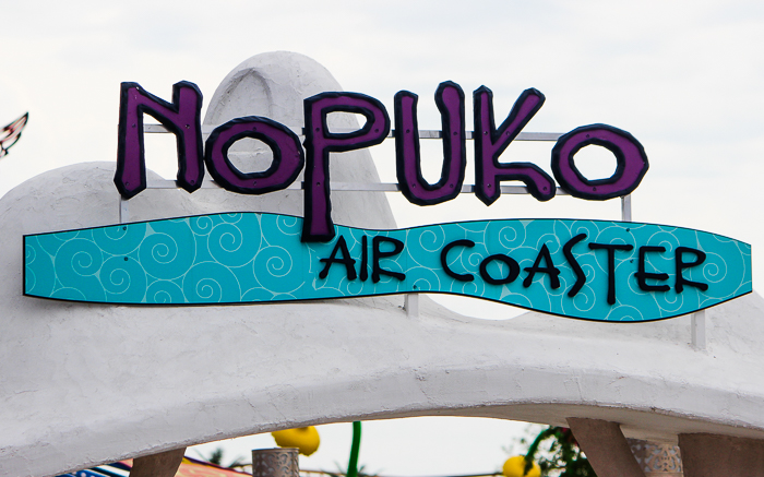 The Nopuko air coaster in the Udarai Realm at Lost Island Theme Park, Waterloo, Iowa