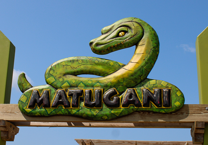 The Matugani launched looping roller coaster at Lost Island Theme Park, Waterloo, Iowa