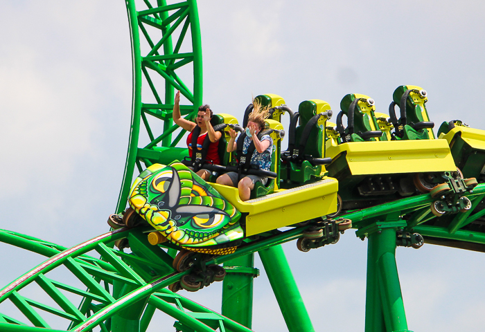 The Matugani launched looping roller coaster at Lost Island Theme Park, Waterloo, Iowa