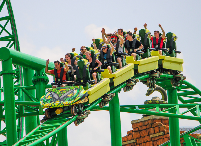 The Matugani launched looping roller coaster at Lost Island Theme Park, Waterloo, Iowa