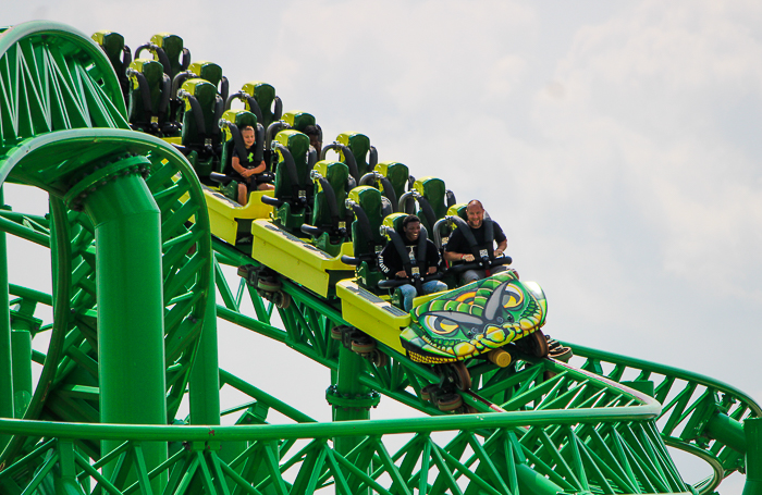 The Matugani launched looping roller coaster at Lost Island Theme Park, Waterloo, Iowa