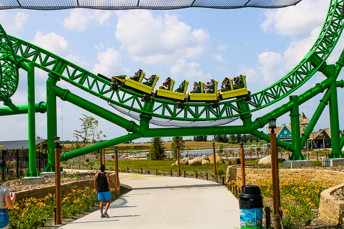 The Matugani launched looping roller coaster at Lost Island Theme Park, Waterloo, Iowa