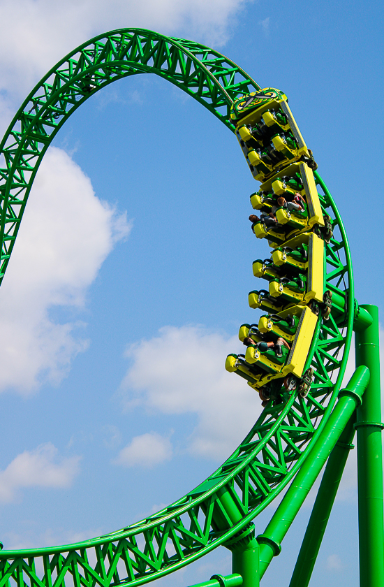 The Matugani launched looping roller coaster at Lost Island Theme Park, Waterloo, Iowa