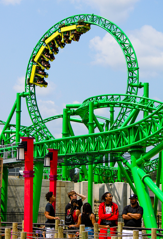 The Matugani launched looping roller coaster at Lost Island Theme Park, Waterloo, Iowa