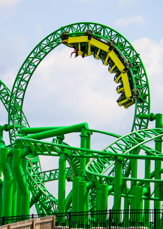 The Matugani launched looping roller coaster at Lost Island Theme Park, Waterloo, Iowa