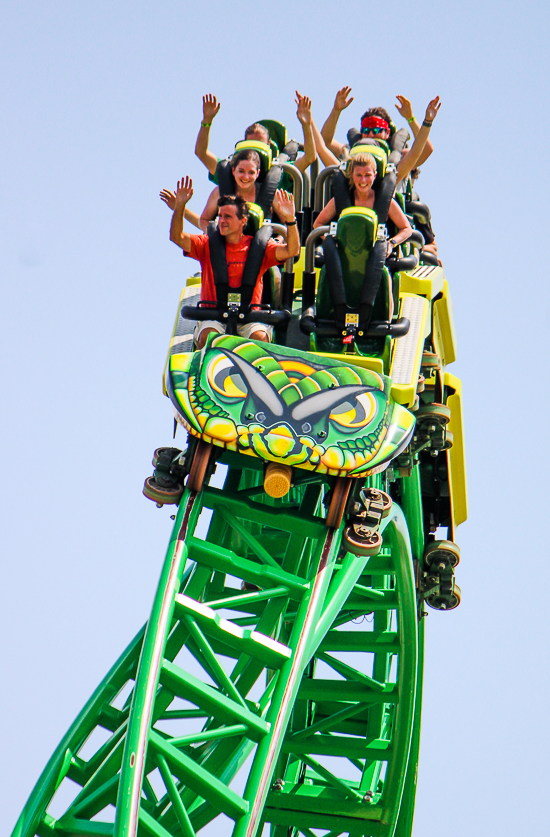 The Matugani launched looping roller coaster at Lost Island Theme Park, Waterloo, Iowa