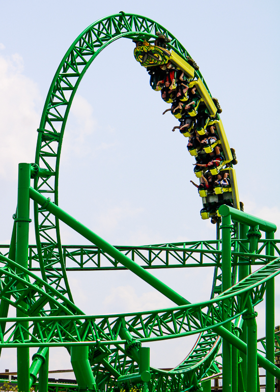 The Matugani launched looping roller coaster at Lost Island Theme Park, Waterloo, Iowa