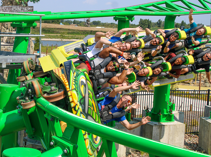 The Matugani launched looping roller coaster at Lost Island Theme Park, Waterloo, Iowa