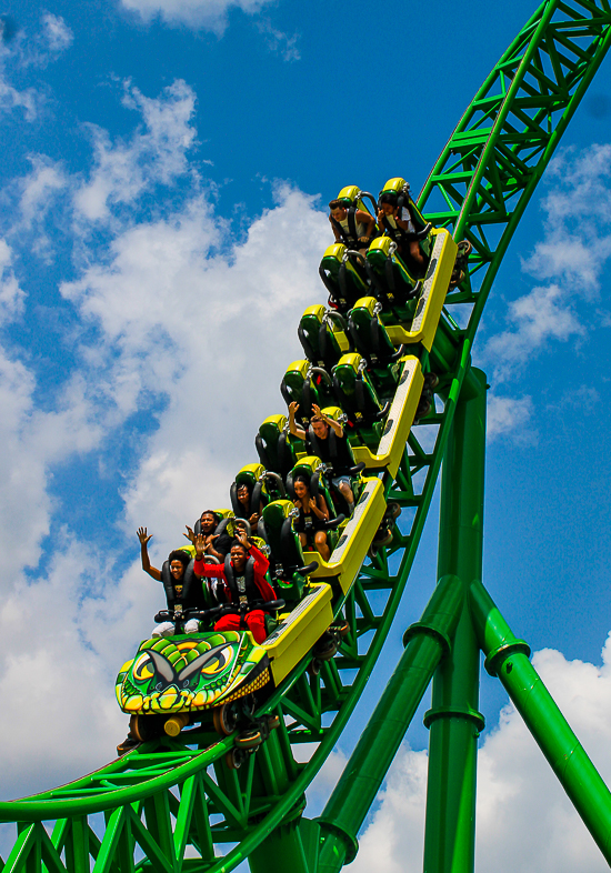 The Matugani launched looping roller coaster at Lost Island Theme Park, Waterloo, Iowa