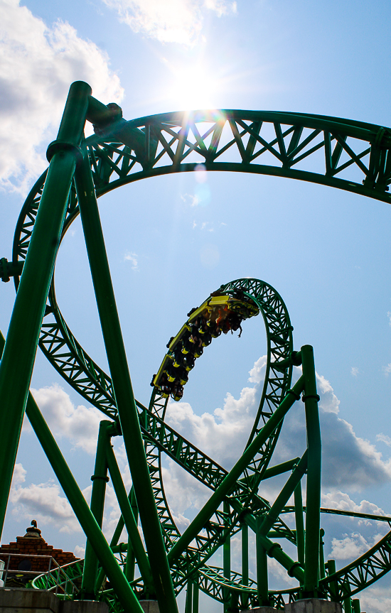 The Matugani launched looping roller coaster at Lost Island Theme Park, Waterloo, Iowa