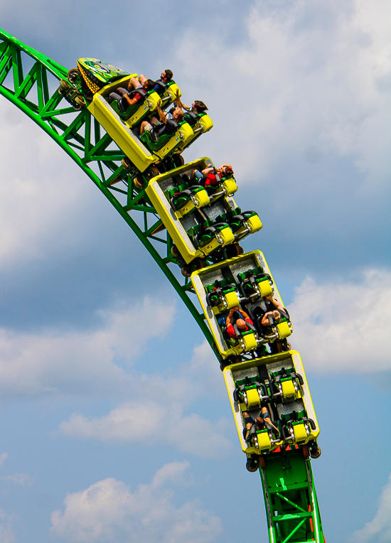 The Matugani launched looping roller coaster at Lost Island Theme Park, Waterloo, Iowa