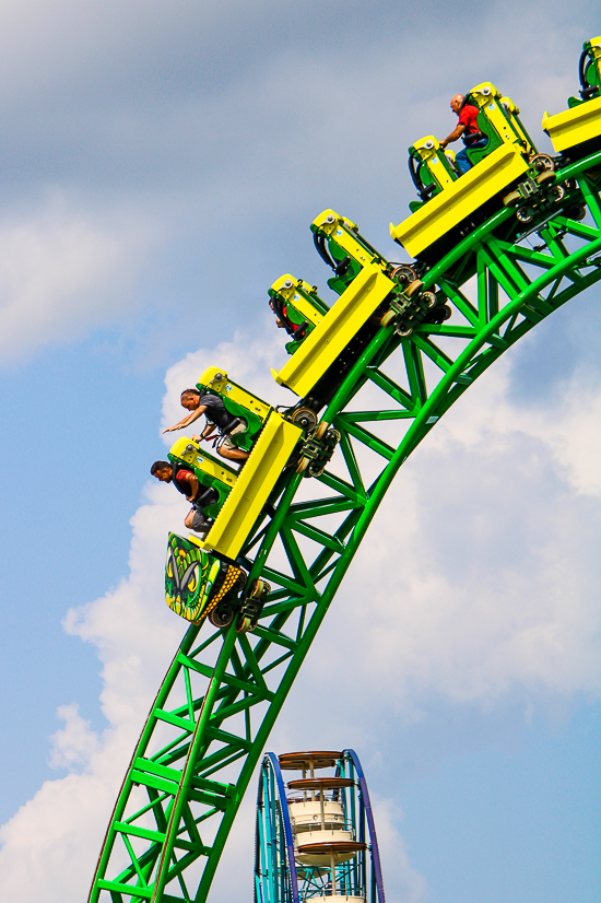 The Matugani launched looping roller coaster at Lost Island Theme Park, Waterloo, Iowa