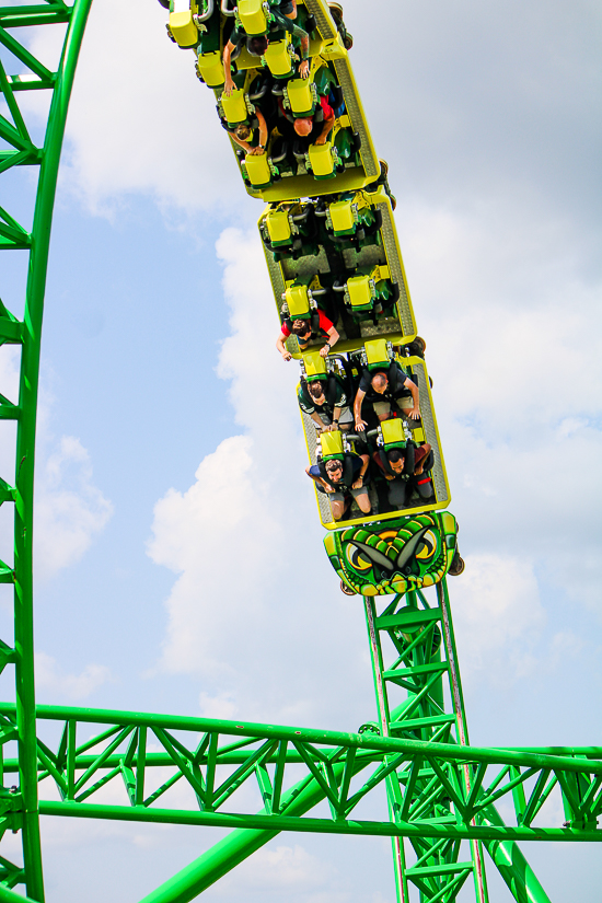 The Matugani launched looping roller coaster at Lost Island Theme Park, Waterloo, Iowa