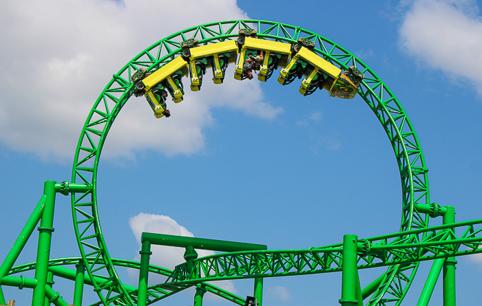 The Matugani launched looping roller coaster at Lost Island Theme Park, Waterloo, Iowa