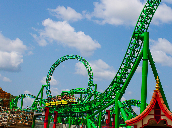 The Matugani launched looping roller coaster at Lost Island Theme Park, Waterloo, Iowa