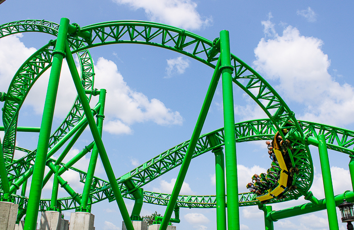 The Matugani launched looping roller coaster at Lost Island Theme Park, Waterloo, Iowa