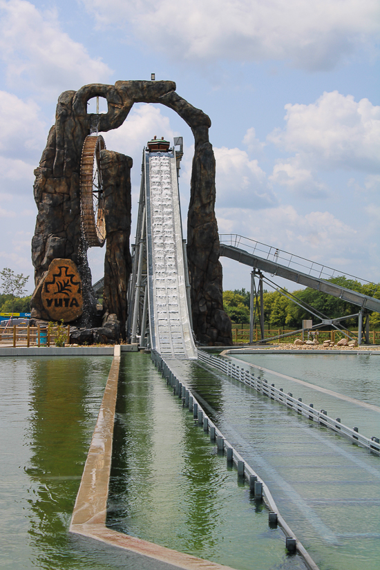 Yuta Falls flume ride at Lost Island Theme Park, Waterloo, Iowa