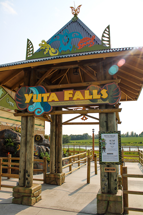 Yuta Falls flume ride at Lost Island Theme Park, Waterloo, Iowa