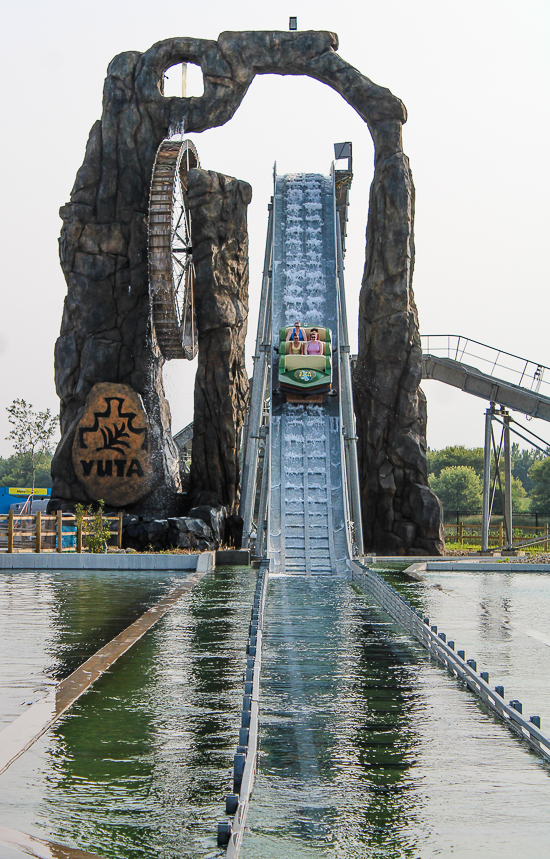 Yuta Falls flume ride at Lost Island Theme Park, Waterloo, Iowa