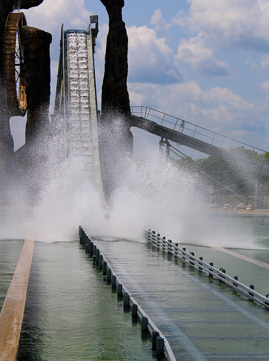 Yuta Falls flume ride at Lost Island Theme Park, Waterloo, Iowa