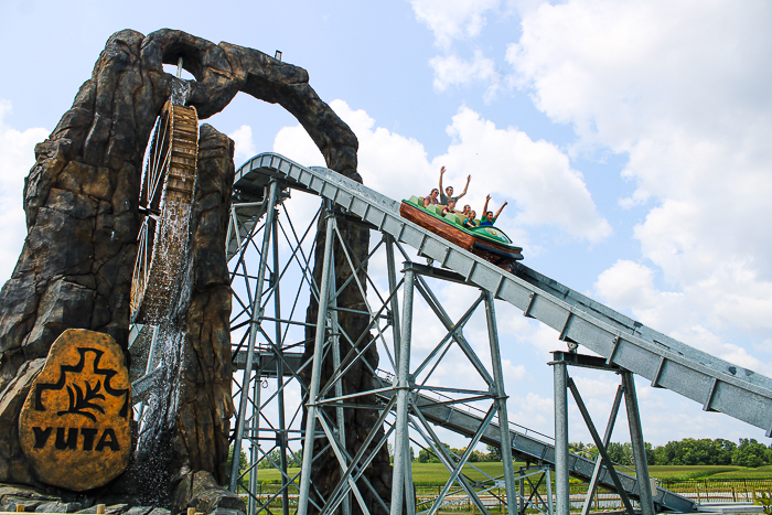 Yuta Falls flume ride at Lost Island Theme Park, Waterloo, Iowa