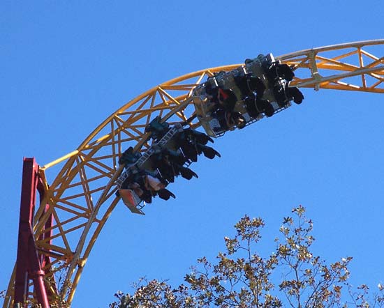 The X-Coaster Rollercoaster at Magic Springs Amusement Park, Hot Springs, AR