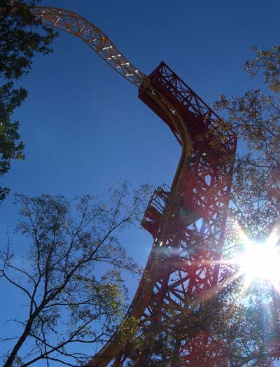 The X-Coaster Rollercoaster at Magic Springs, Hot Springs, AR