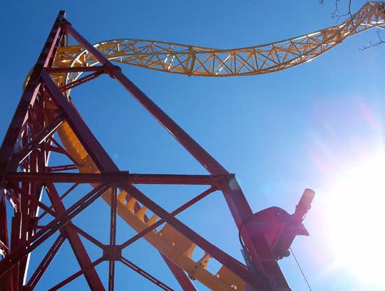 The X-Coaster Rollercoaster at Magic Springs Amusement Park, Hot Springs, AR