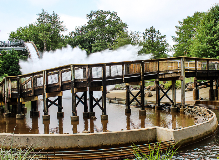 The Plummet Summit shoot the chutes ride at Magic Springs and Crystal Falls Water and Theme Park, Hot Springs, Arkansas