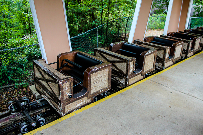 The Diamond Mine Run roller coaster at  Magic Springs and Crystal Falls Water and Theme Park, Hot Springs, Arkansas