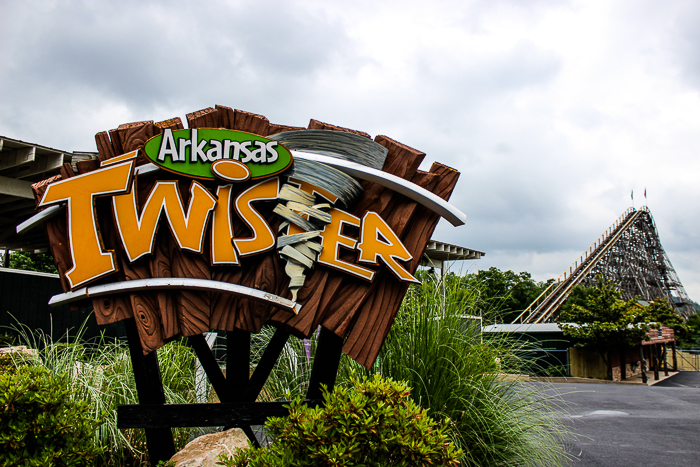 The Arkansas Twister roller coaster at Magic Springs and Crystal Falls Water and Theme Park, Hot Springs, Arkansas