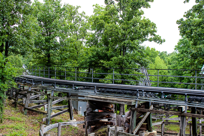 The Big Bad John roller coaster at Magic Springs and Crystal Falls Water and Theme Park, Hot Springs, Arkansas