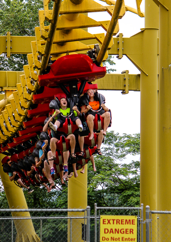 The Gauntlet roller coaster at Magic Springs and Crystal Falls Water and Theme Park, Hot Springs, Arkansas