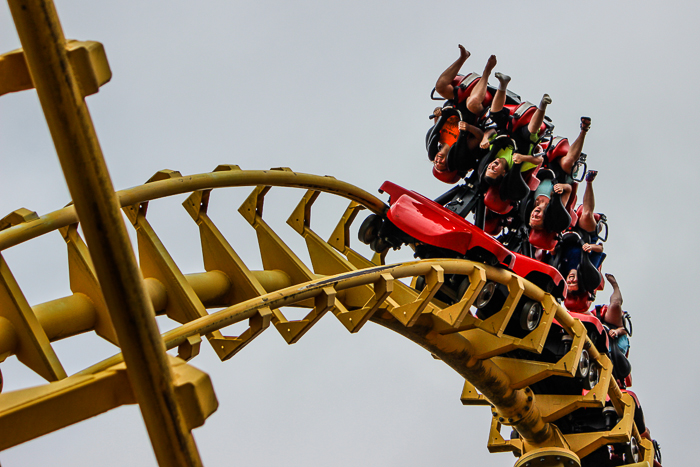 The Gauntlet roller coaster at Magic Springs and Crystal Falls Water and Theme Park, Hot Springs, Arkansas