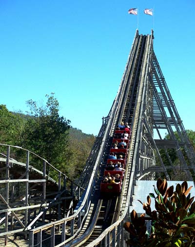 The Arkansas Twister Rollercoaster at Magic Springs Amusement Park, Hot Springs, AR