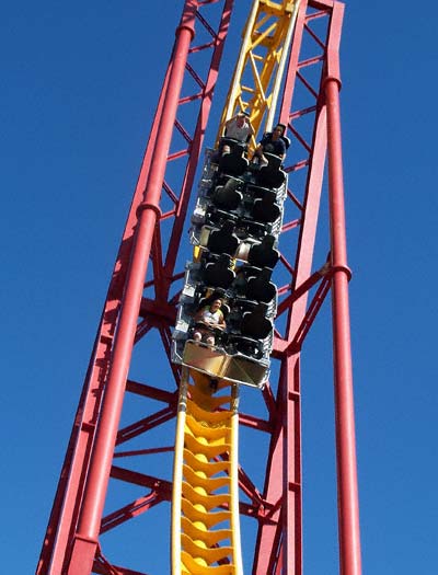 The X-Coaster Rollercoaster at Magic Springs Amusement Park, Hot Springs, AR