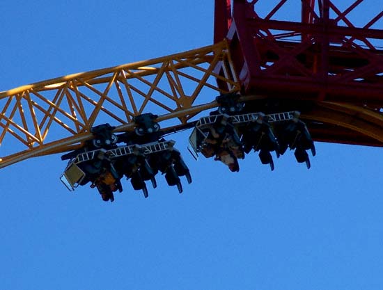 The X-Coaster Rollercoaster at Magic Springs Amusement Park, Hot Springs, AR